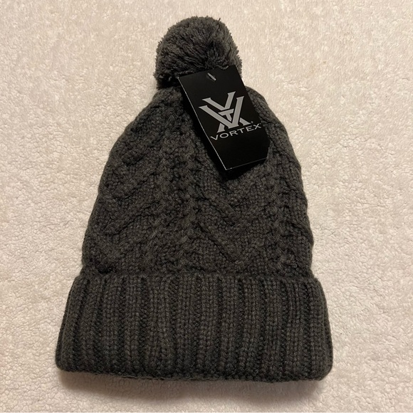 Vortex - Dark Gray - Pom knit Beanie - NWT - Picture 7 of 7